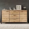 Meubella - Dressoir Acapulco - Eiken - Zwart - 180 cm