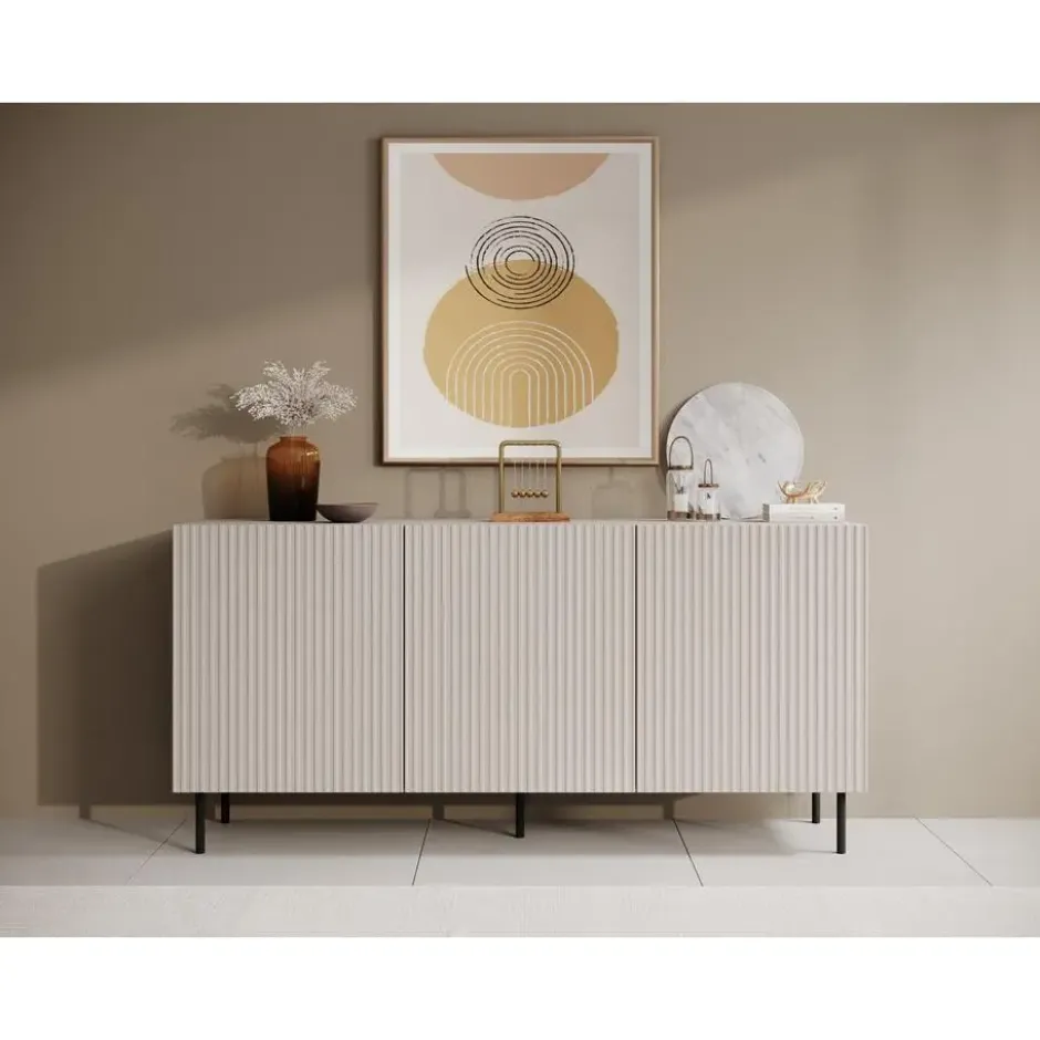 Meubella - Dressoir Alex - Beige - 156 cm
