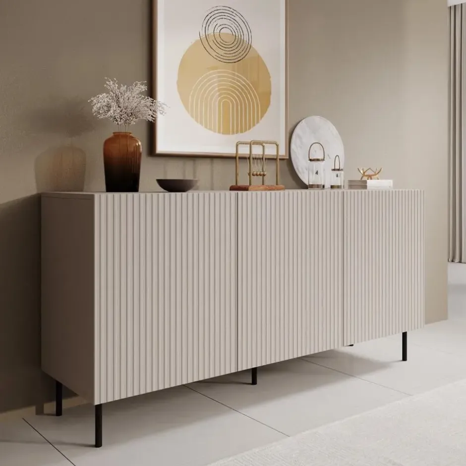 Meubella - Dressoir Alex - Beige - 156 cm