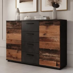 Meubella - Dressoir Bellini - Grijs - 120 cm
