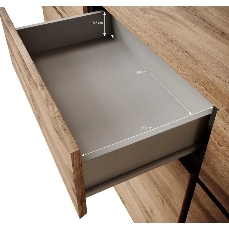 Meubella - Dressoir Cainan - Groen - 180 cm