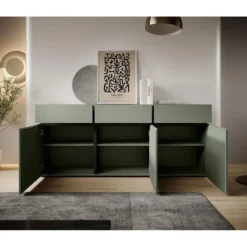 Meubella - Dressoir Cainan - Groen - 180 cm