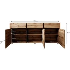 Meubella - Dressoir Cainan - Groen - 180 cm