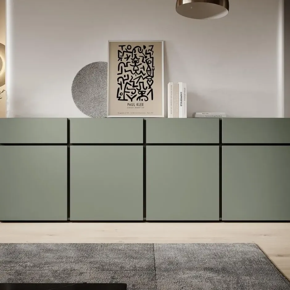 Meubella - Dressoir Cainan - Groen - 225 cm