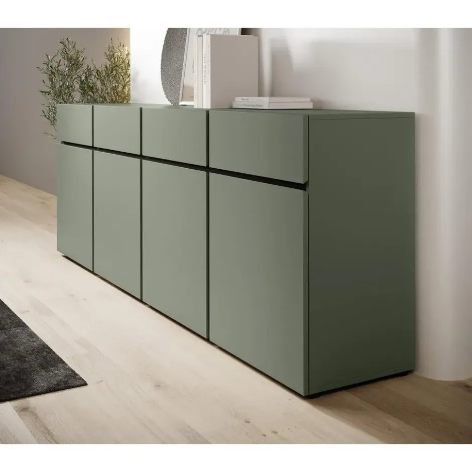 Meubella - Dressoir Cainan - Groen - 225 cm