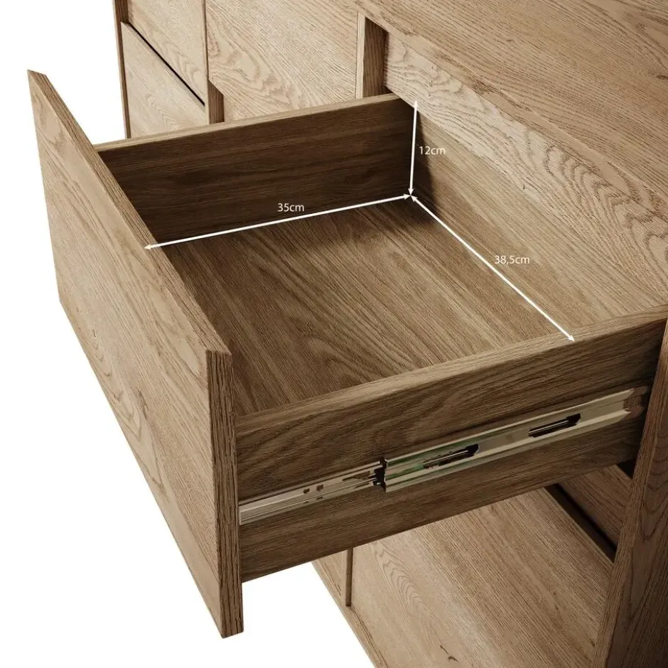 Meubella - Dressoir Cuarto 2 - Eiken - 138 cm
