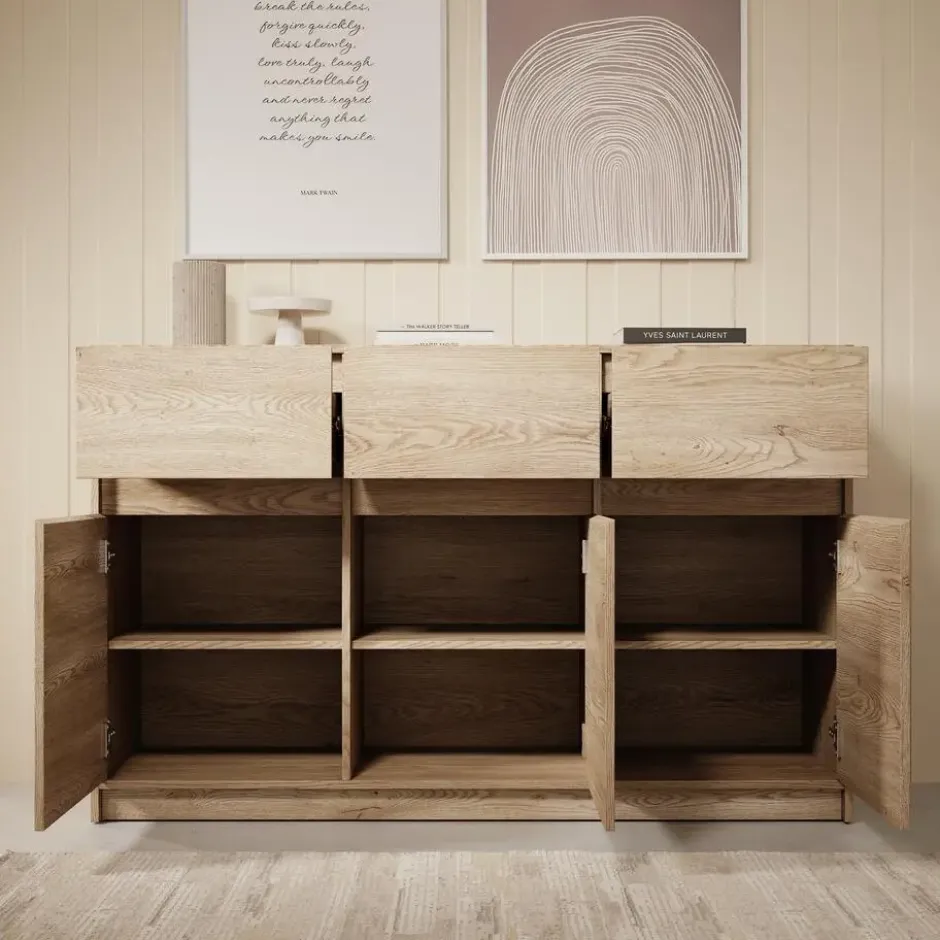 Meubella - Dressoir Cuarto 2 - Eiken - 138 cm