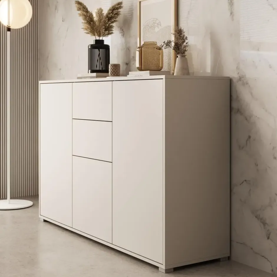 Meubella - Dressoir Gideon - Beige - 141 cm