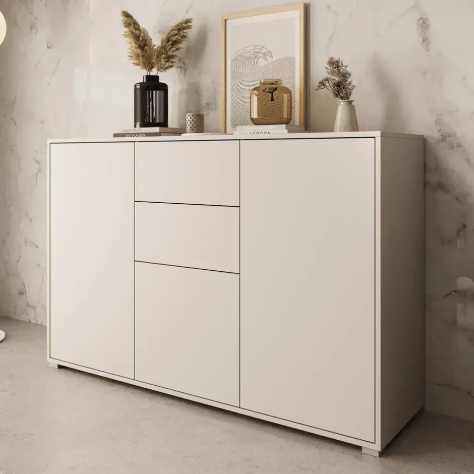 Meubella - Dressoir Gideon - Beige - 141 cm