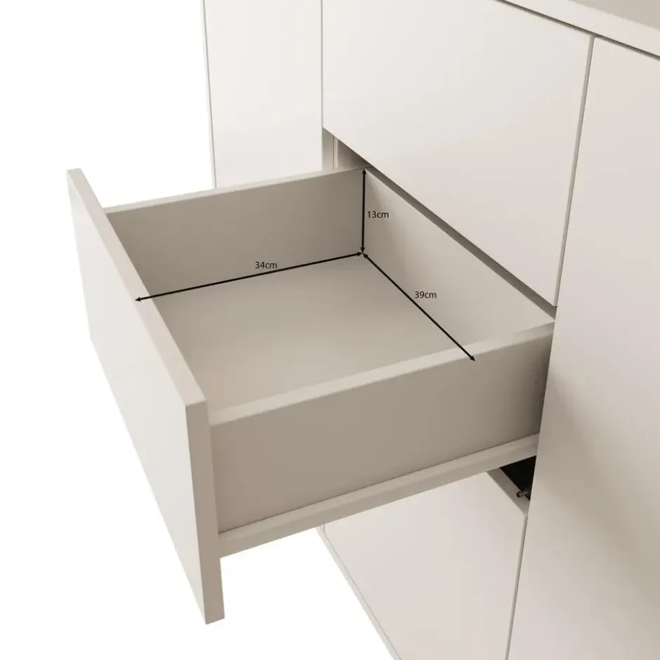 Meubella - Dressoir Gideon - Beige - 141 cm