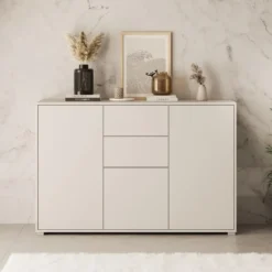 Meubella - Dressoir Gideon - Beige - 141 cm