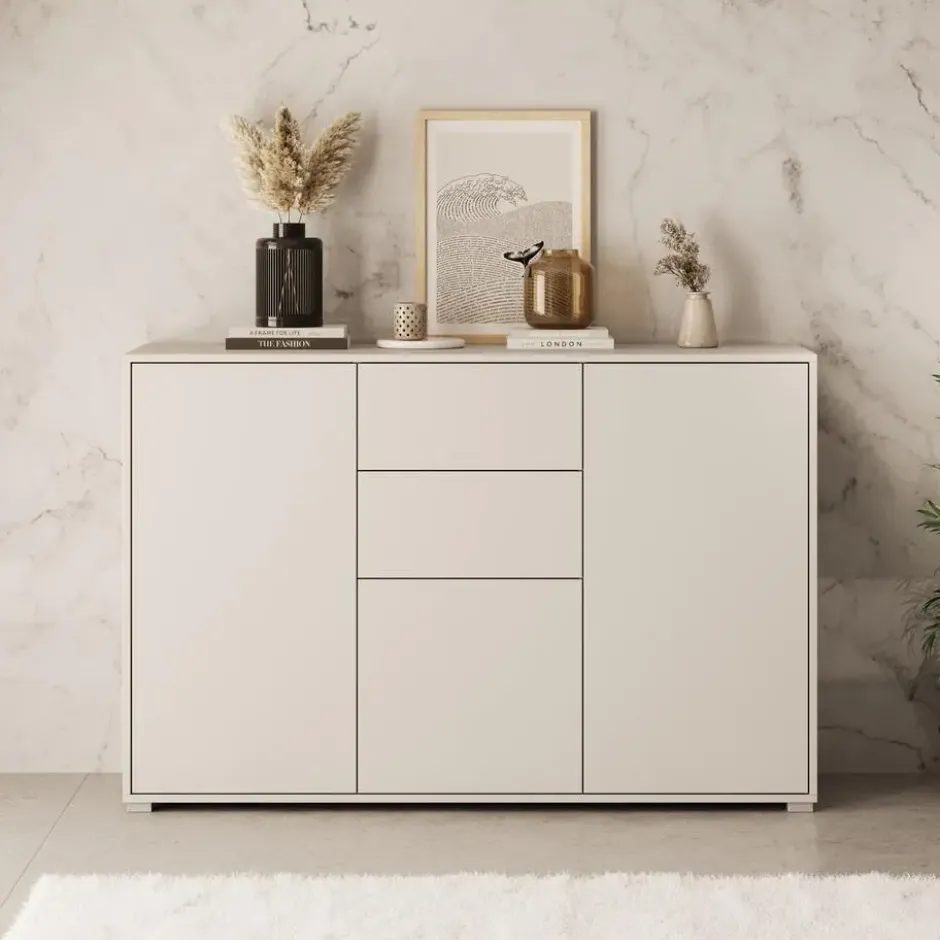 Meubella - Dressoir Gideon - Beige - 141 cm
