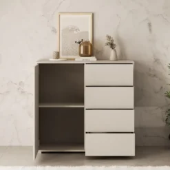 Meubella - Dressoir Gideon - Beige - 100 cm