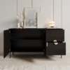 Meubella - Dressoir Monor - Zwart eiken - 160 cm