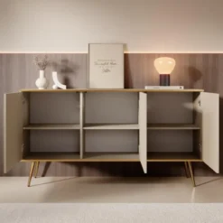 Meubella - Dressoir Orleans - Beige - 160 cm