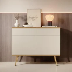 Meubella - Dressoir Orleans - Beige - 107 cm