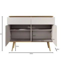 Meubella - Dressoir Orleans - Beige - 107 cm