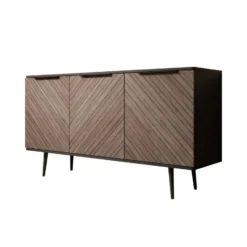 Meubella - Dressoir Pedro - Donker eiken - Zwart eiken - 150 cm