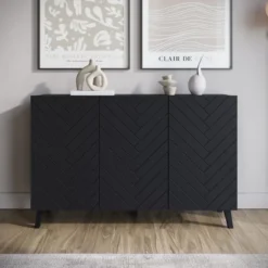 Meubella - Dressoir Pulse 3 - Zwart - 120 cm