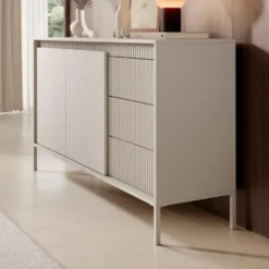 Meubella - Dressoir Saran - Beige - 153 cm