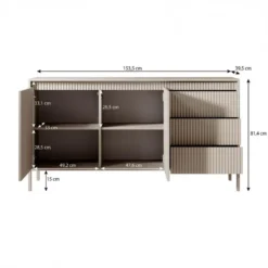 Meubella - Dressoir Saran - Beige - 153 cm