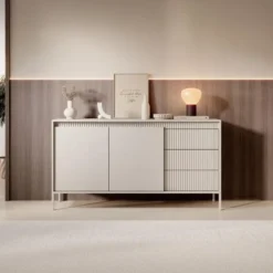 Meubella - Dressoir Saran - Beige - 153 cm