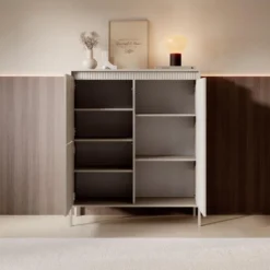 Meubella - Dressoir Saran - Beige - Hoog - 104 cm