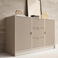 Meubella - Dressoir Tavares - Beige - 118 cm
