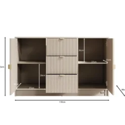 Meubella - Dressoir Tavares - Beige - 118 cm