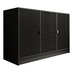 Meubella - Dressoir Tavares - Zwart - 118 cm