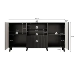 Meubella - Dressoir Vintar - Eiken - 150 cm