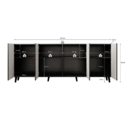 Meubella - Dressoir Vintar - Eiken - 200 cm