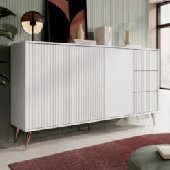 Meubella - Dressoir Winq - Wit - 180 cm