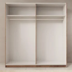 Meubella - Duvano - Kledingkast 2 schuifdeuren - Eiken - 200x61x210 cm