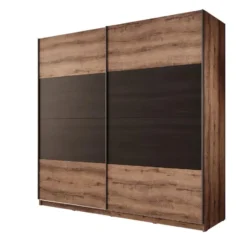 Meubella - Duvano - Kledingkast 2 schuifdeuren - Eiken - 220x61x210 cm