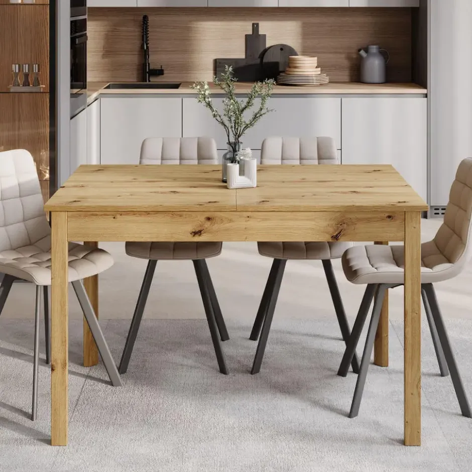 Meubella - Eetkamertafel Steve - Eiken - 160 cm - Uitschuifbaar