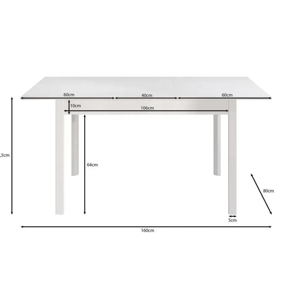 Meubella - Eetkamertafel Steve - Eiken - 160 cm - Uitschuifbaar