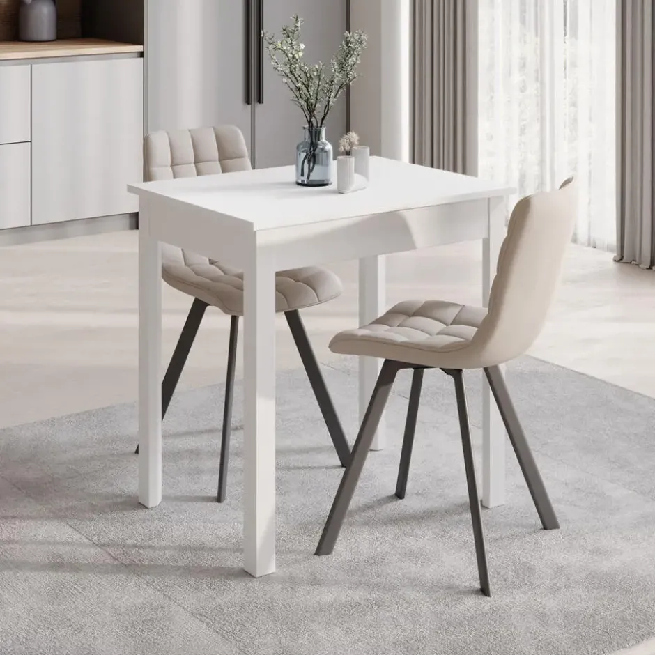 Meubella - Eetkamertafel Steve - Wit - 75 cm
