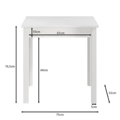 Meubella - Eetkamertafel Steve - Wit - 75 cm