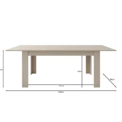 Meubella - Eetkamertafel Uverta - Donker eiken - 220 cm - Uitschuifbaar
