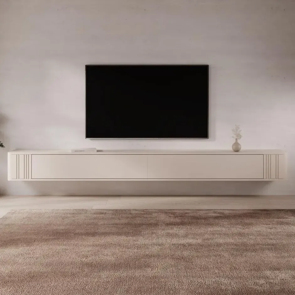 Meubella - Fermano - TV-Meubel - Beige - 300x31x30 cm
