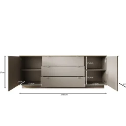Meubella - Galeno - Dressoir - Beige - 225x41x86 cm