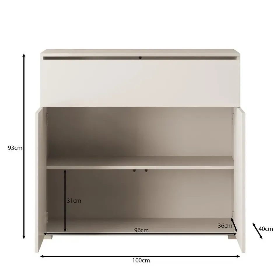 Meubella - Gideon - Dressoir - Beige - 100x40x93 cm