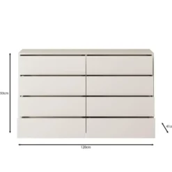 Meubella - Gideon - Ladekast 8 lades - Beige - 120x41x93 cm