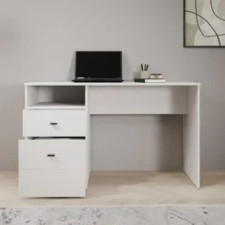 Meubella - Haroa - Bureau - Wit - 127x51x77 cm