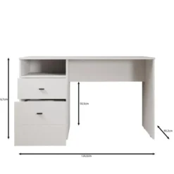 Meubella - Haroa - Bureau - Wit - 127x51x77 cm