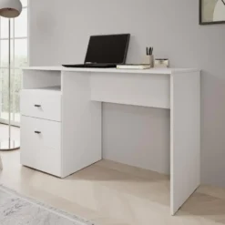 Meubella - Haroa - Bureau - Wit - 127x51x77 cm