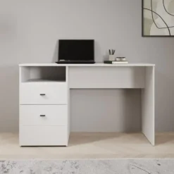Meubella - Haroa - Bureau - Wit - 127x51x77 cm