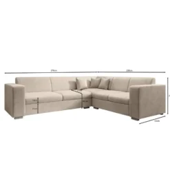Meubella - Hoekbank Santana - Zwart - Velvet - Rechts