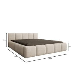 Meubella - Karisma - Tweepersoonsbed - Teddystof beige - 160x200 cm